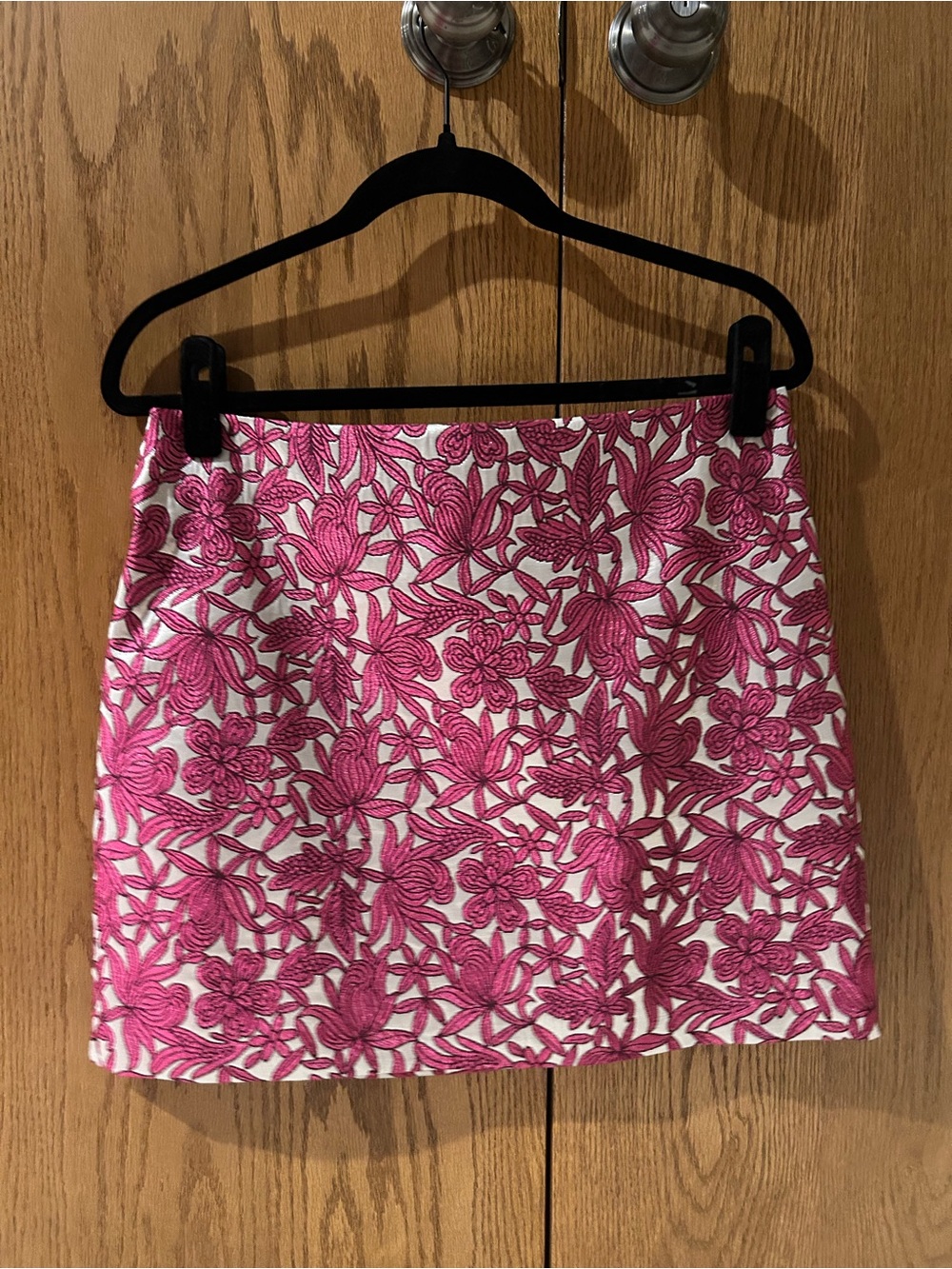 Milly Pink Floral Lace-Overlay Mini Skirt
